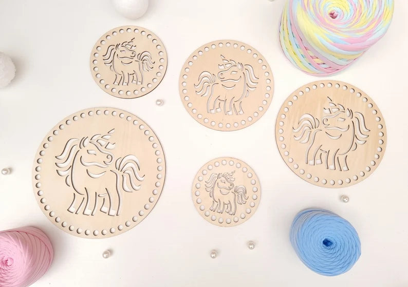 Wooden base Unicorn design