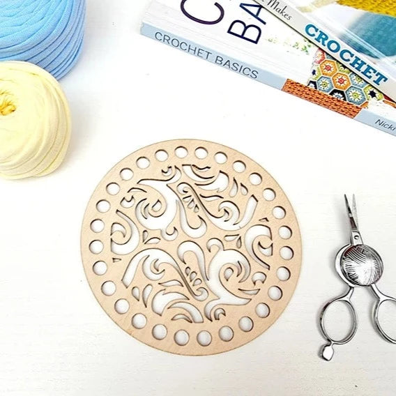 Crochet Basket with lid Flower power