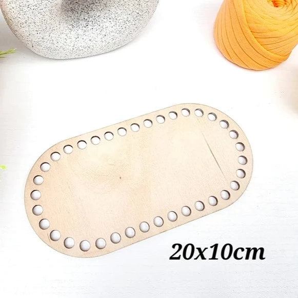 Middle rounded rectangular wooden base