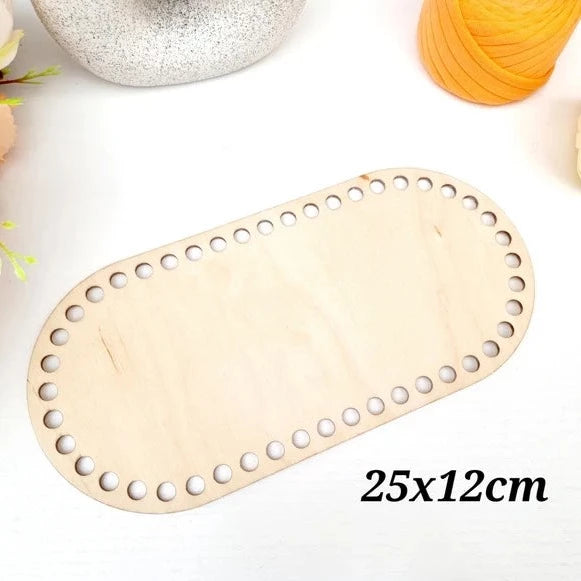 Middle rounded rectangular wooden base