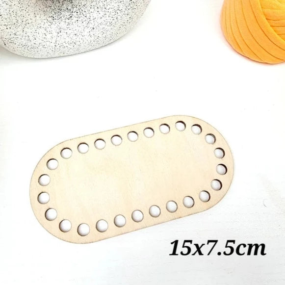 Middle rounded rectangular wooden base