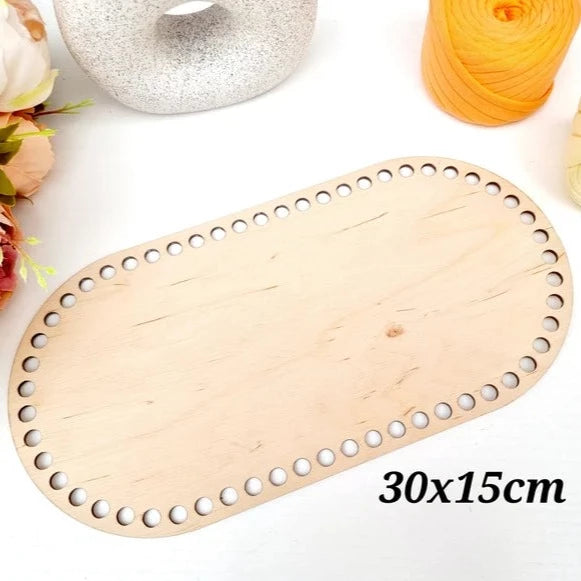 Middle rounded rectangular wooden base