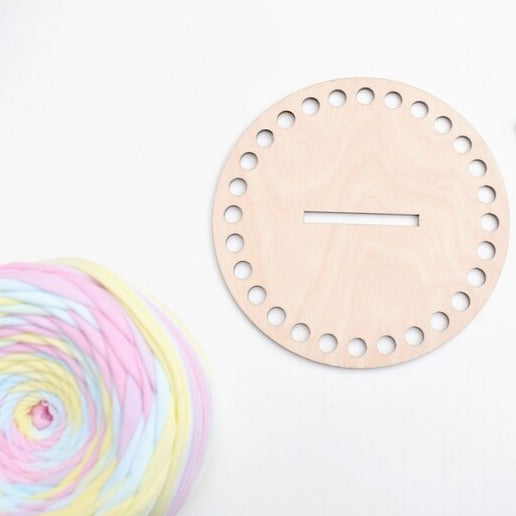 Money Box wooden top for crochet, coiled or Macrame basket