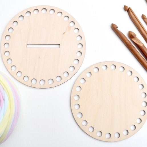 Money Box wooden top for crochet, coiled or Macrame basket