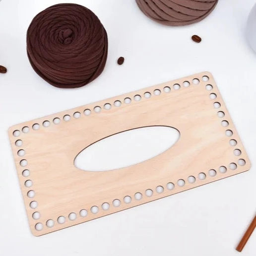 Tissue Box Wooden Base with 8mm hole size to make crochet, coiled or Macrame basket