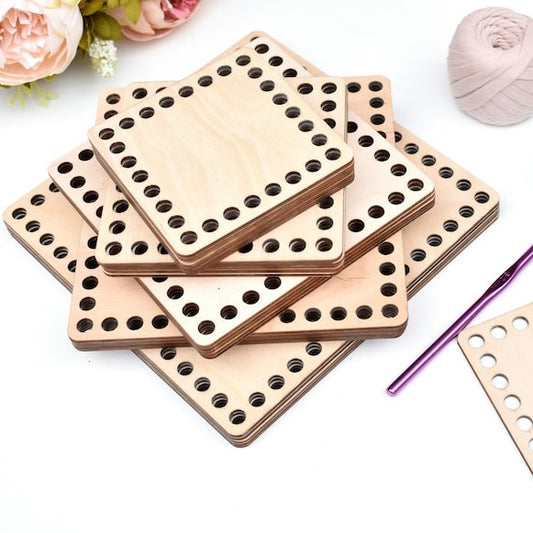 Square Wooden Bases for crochet, coiled or Macrame basket