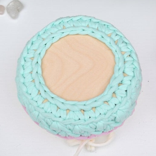 Pastels crochet basket