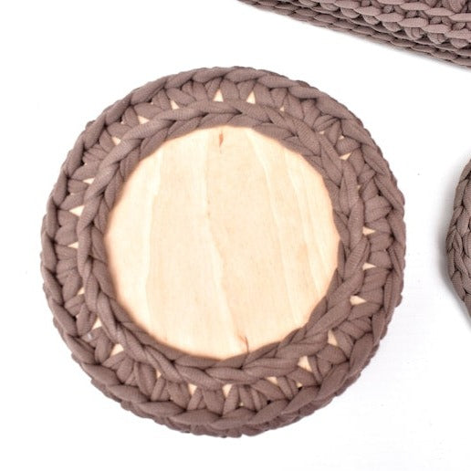 Crochet basket & Tissue box set Love Coffee Design
