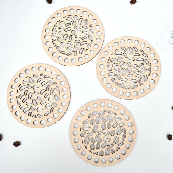 Wooden base Coffee Beans Design
