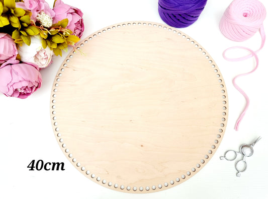 Circular wooden base for crochet basket 40cm