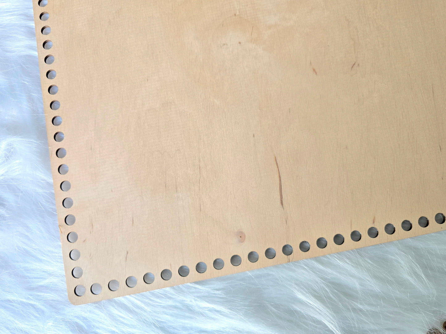 Large 40x30cm rectangular wooden base with 8mm holes or 10mm holes for crochet, coiled or Macrame basket