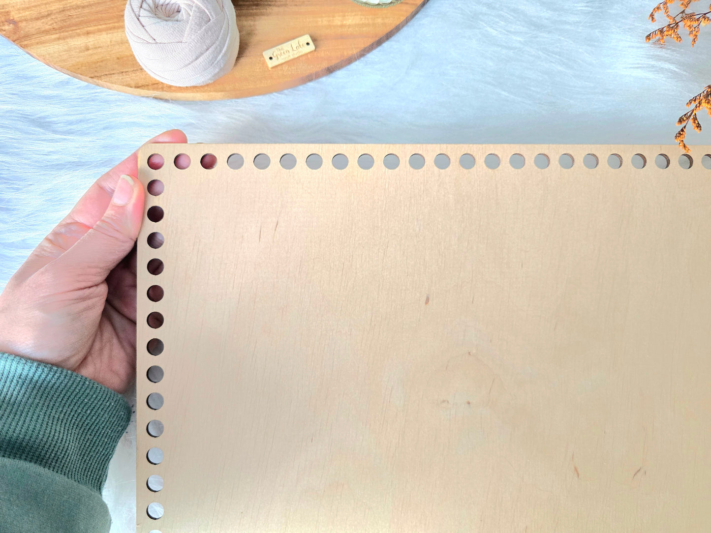 Large 40x30cm rectangular wooden base with 8mm holes or 10mm holes for crochet, coiled or Macrame basket