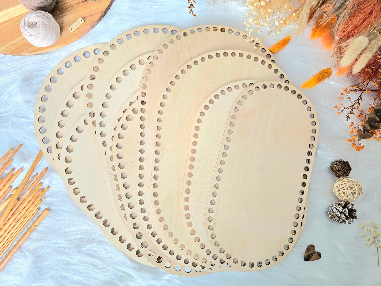 Oval Wooden Crochet Basket Bases - Various Sizes