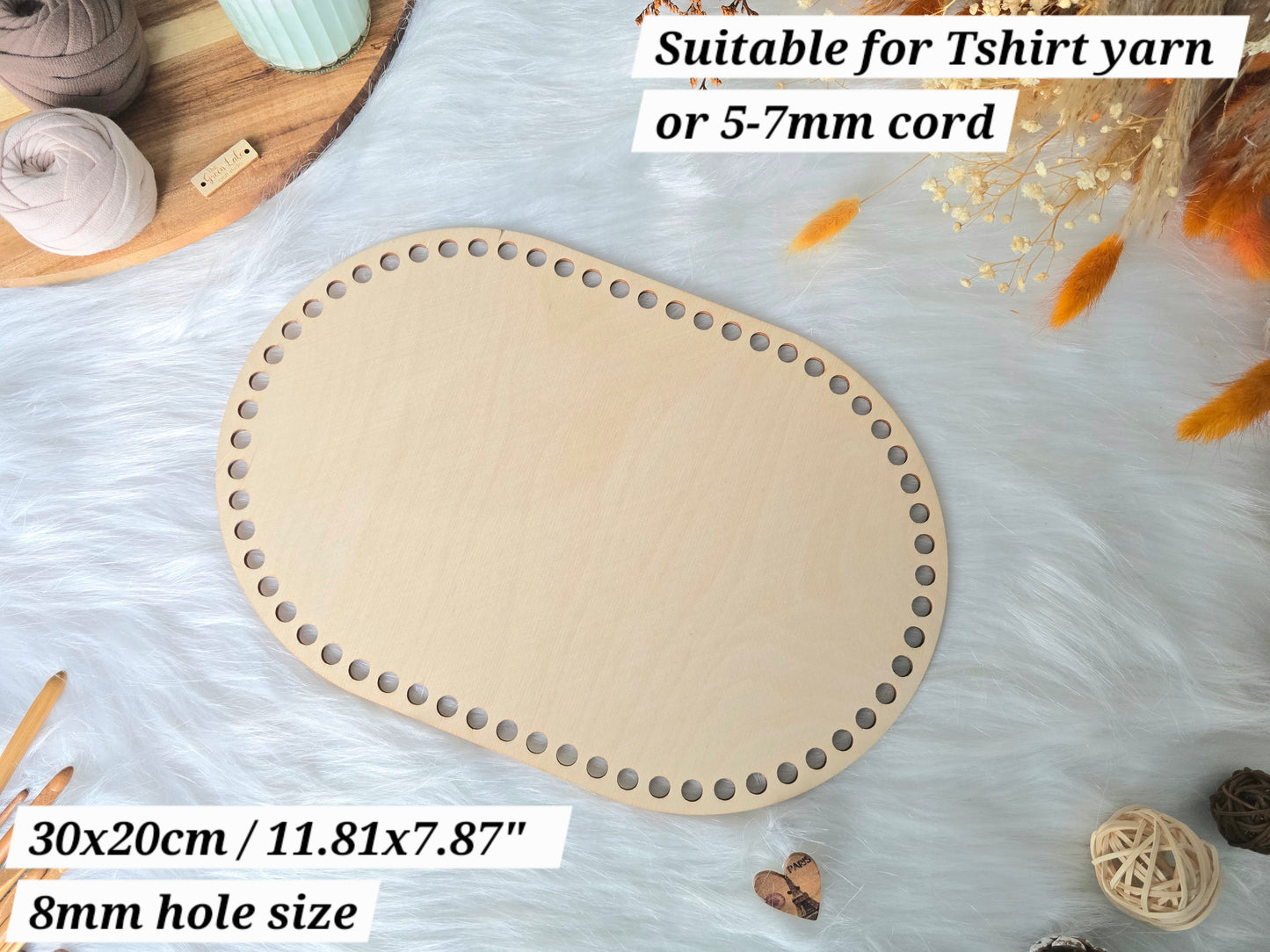 Oval Wooden Crochet Basket Bases - Various Sizes