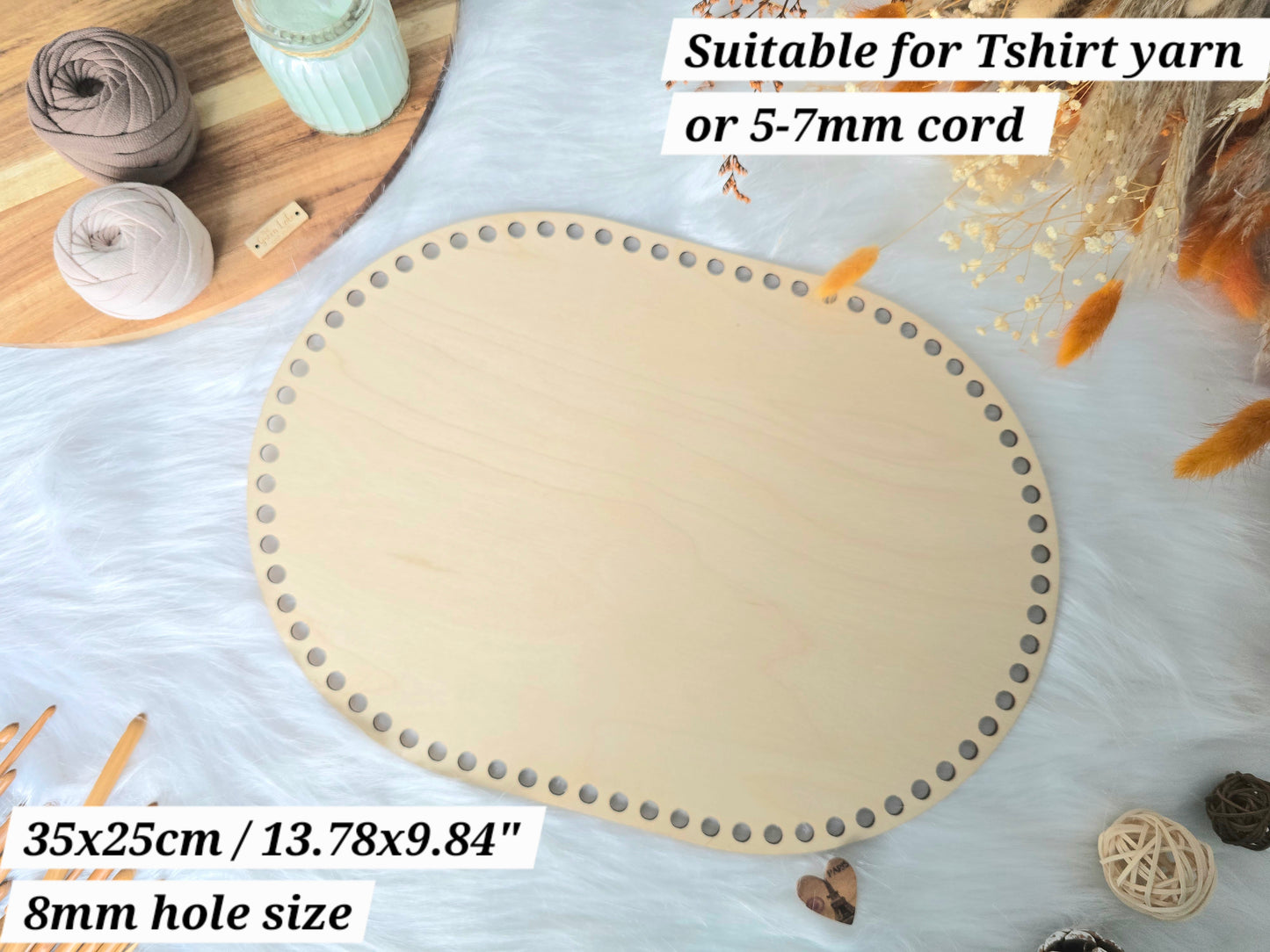 Oval Wooden Crochet Basket Bases - Various Sizes