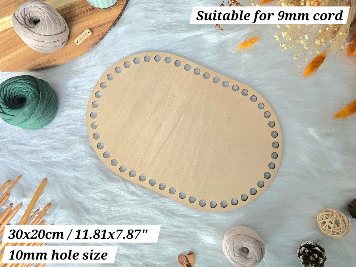 Oval Wooden Crochet Basket Bases - Various Sizes