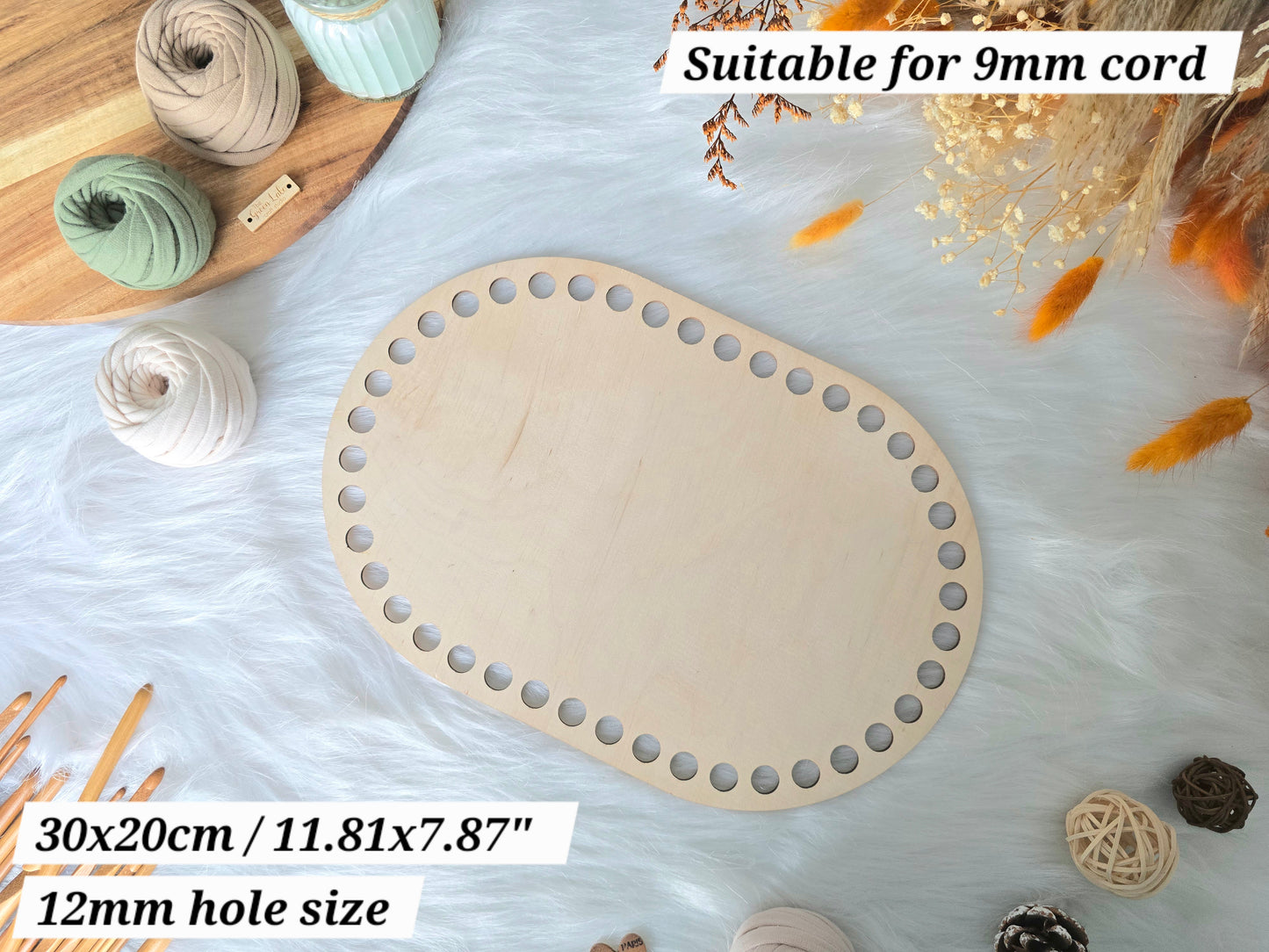 Oval Wooden Crochet Basket Bases - Various Sizes