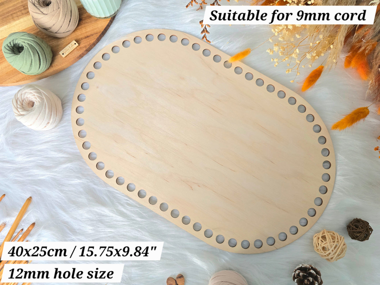 Oval Wooden Crochet Basket Bases - Various Sizes