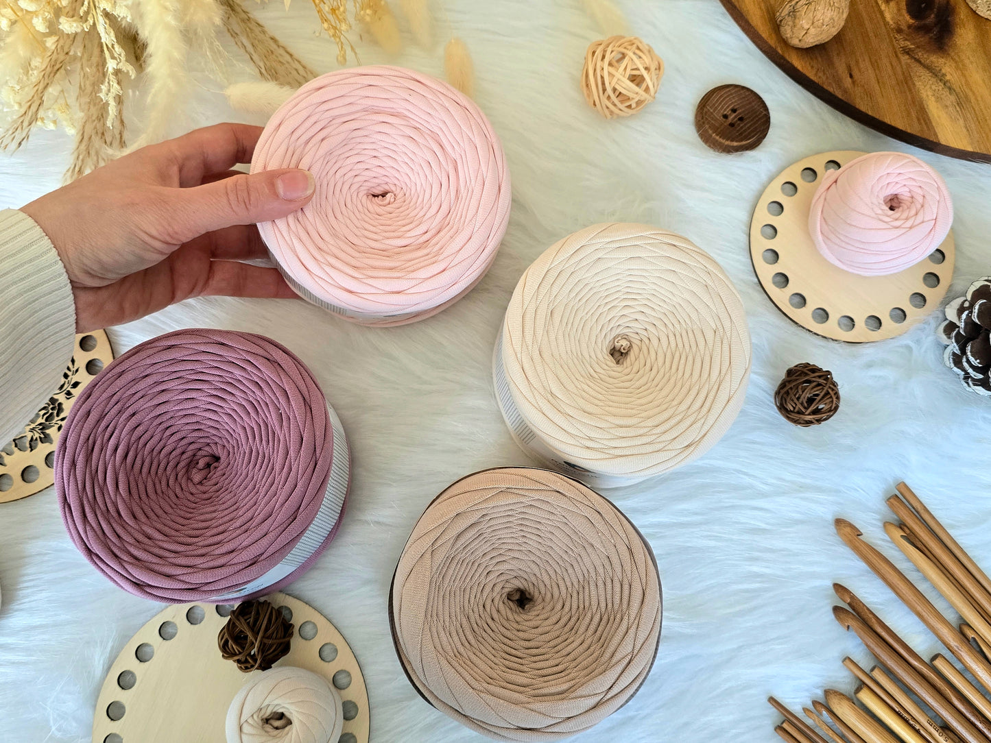 Tshirt yarn 50metres/55yards, 150-180gr, 7-9mm thickness, 100% Cotton Premium quality