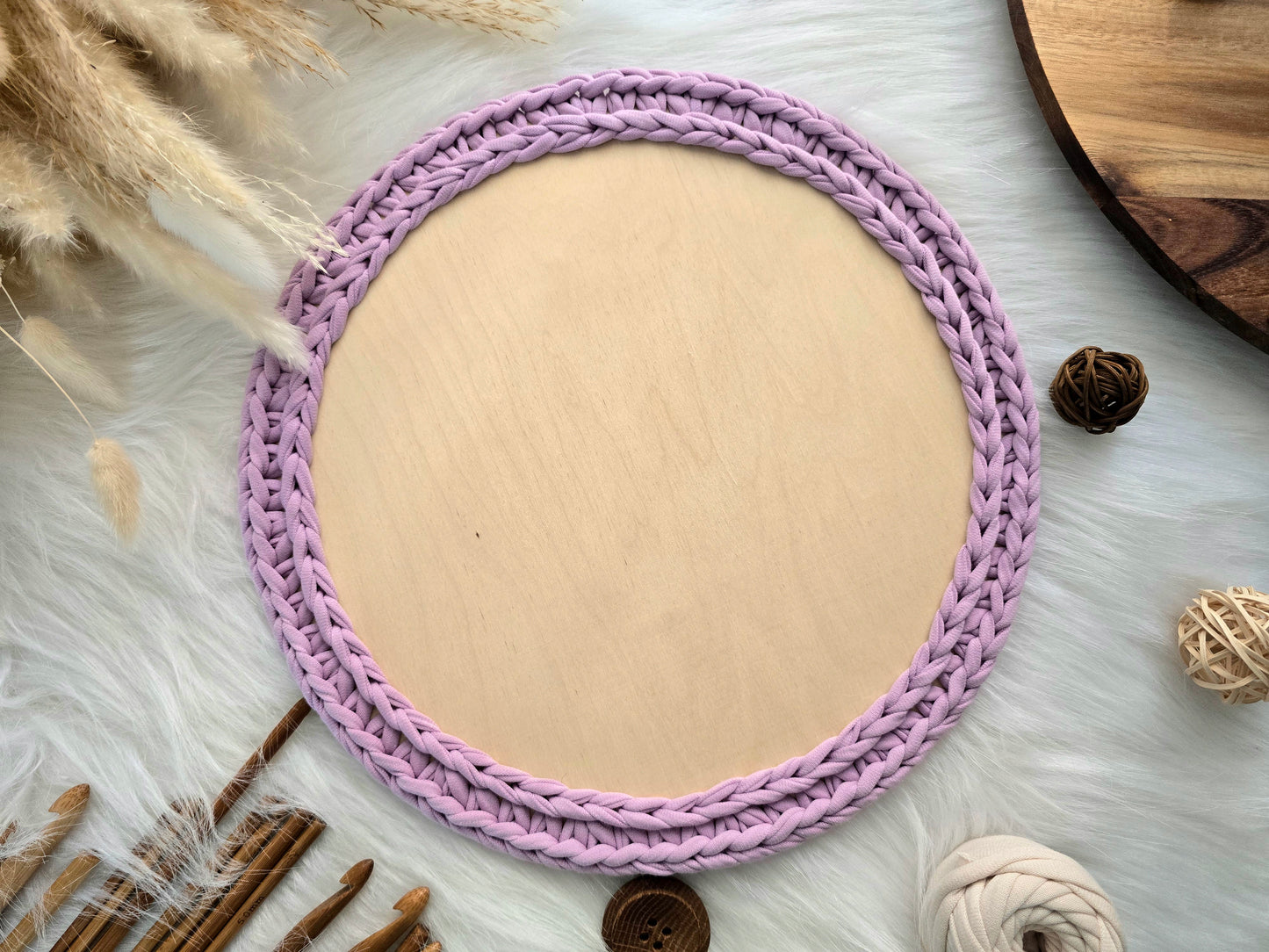 Circular wooden base: Various sizes with 8mm holes for making baskets Suitable for Tshirt yarn or 5mm cord