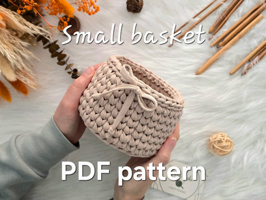 Small Crochet Basket PDF Pattern: Waistcoat Stitch Storage Basket