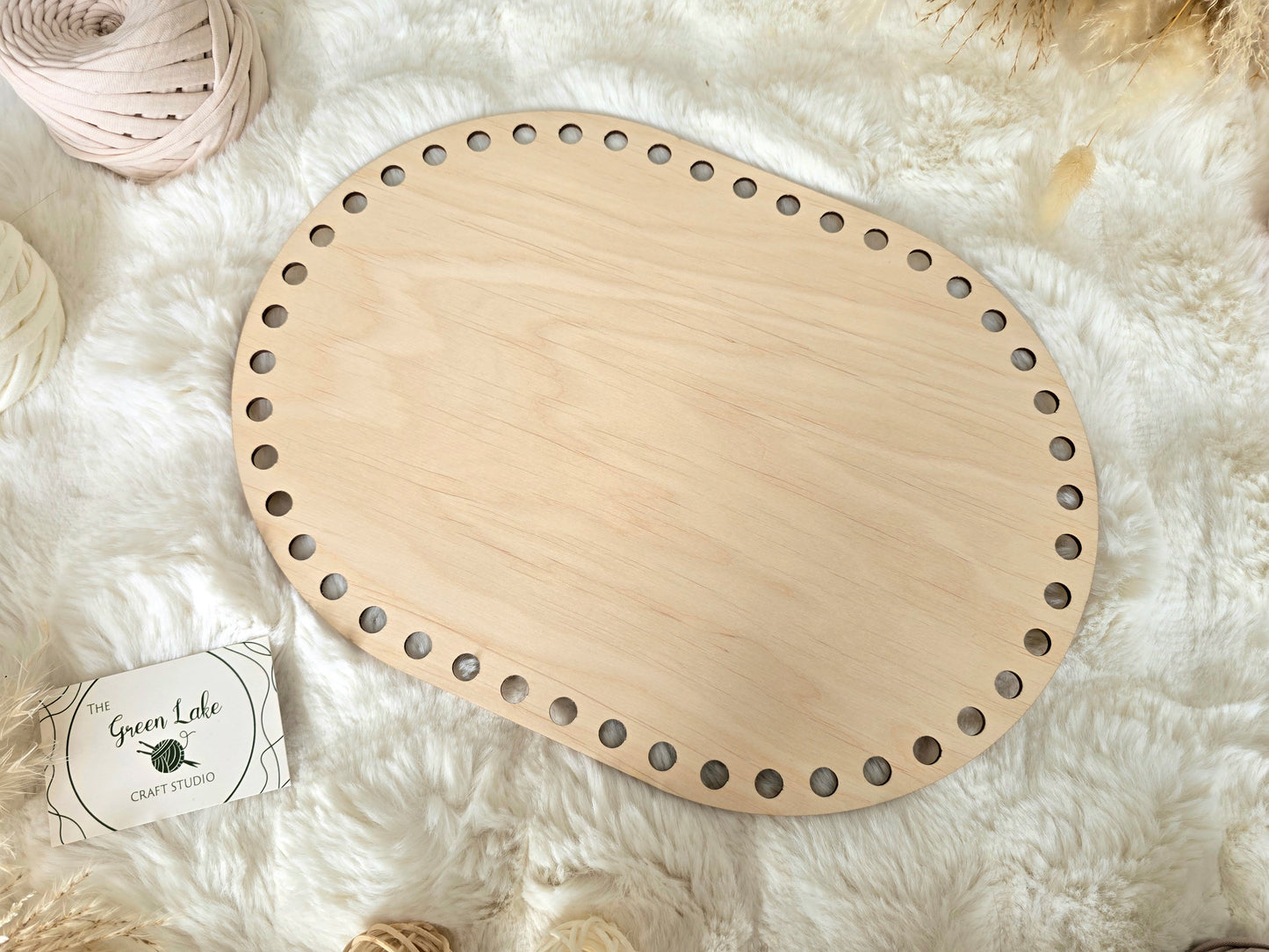 Oval Wooden Base with 10mm hole size and 10mm spacing for Crochet, Macrame or coiled baskets