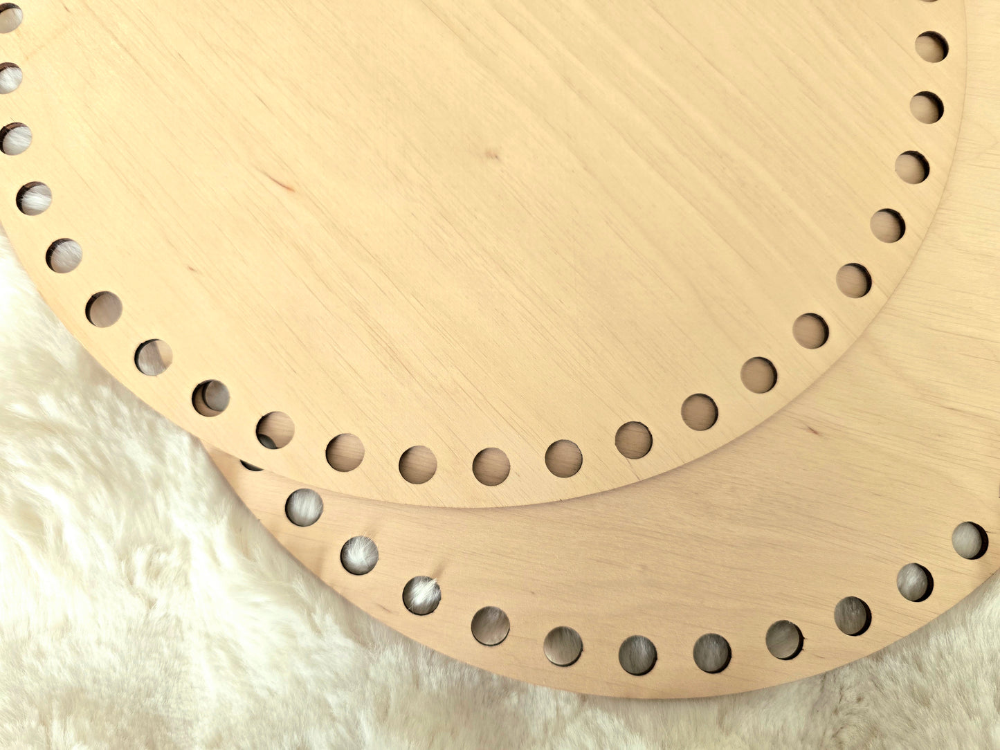 Circular wooden base 30cm / 12inch with 10mm holes and 10mm spacing for crochet, coiled or Macrame basket
