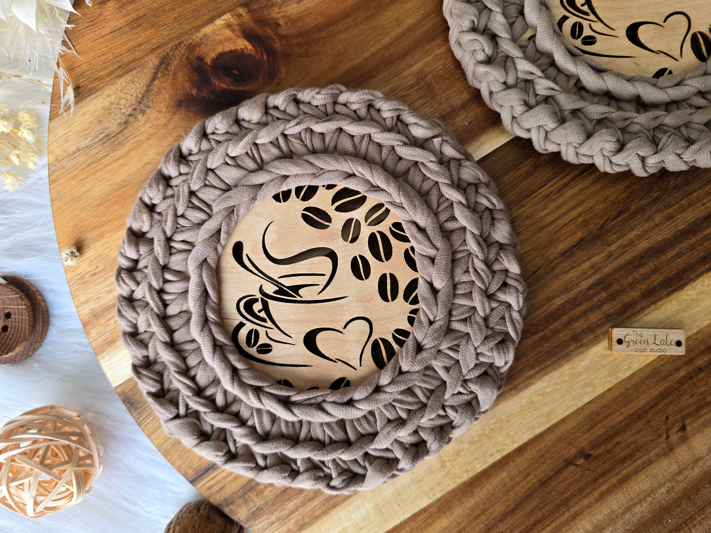 Coffee Lovers coaster crochet pattern PDF