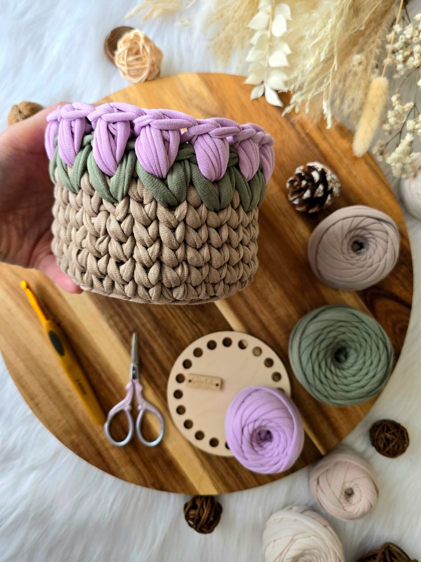 Tulip Basket crochet PDF pattern