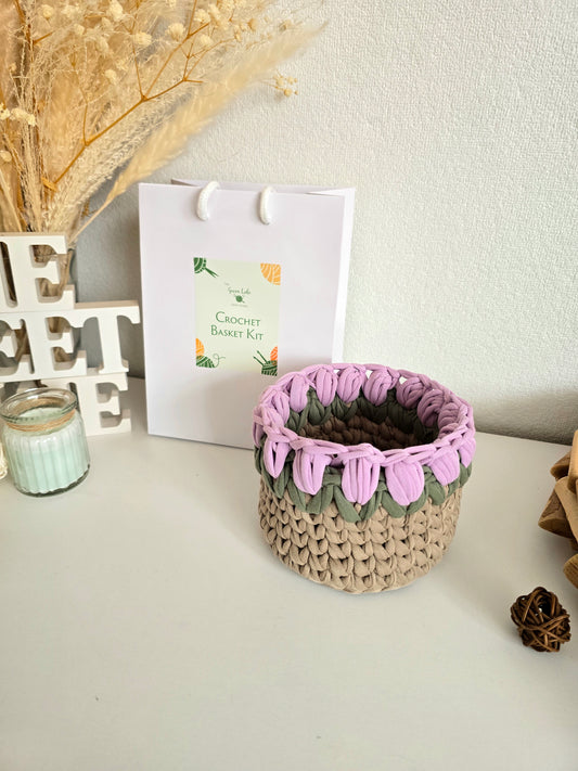 Tulip Crochet Basket DIY Kit