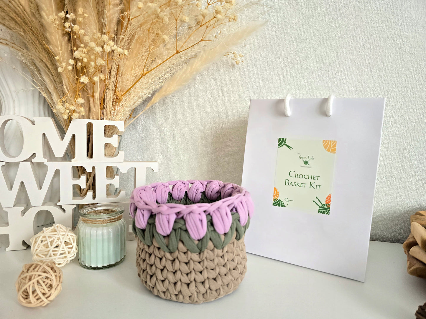 Tulip Crochet Basket DIY Kit