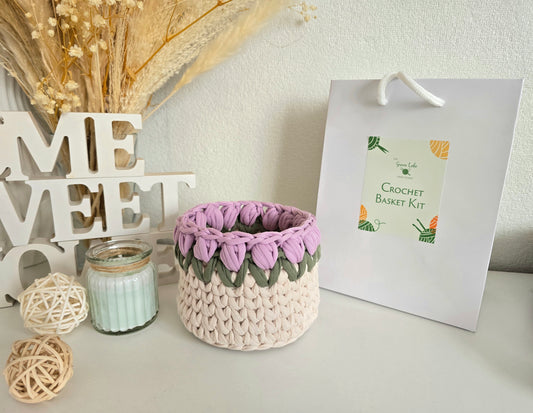 Tulip Crochet Basket DIY Kit