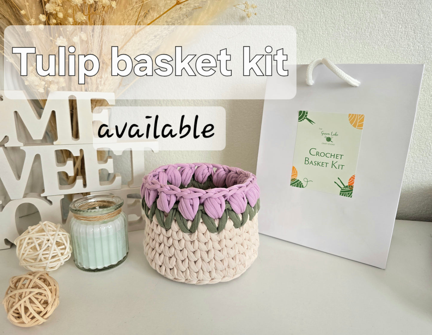 Tulip Basket crochet PDF pattern