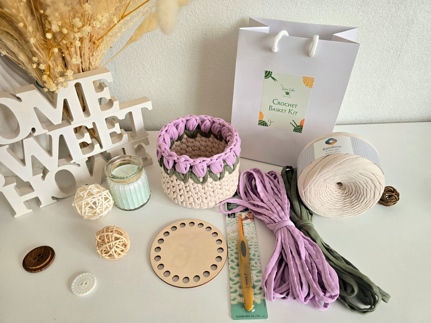 Tulip Crochet Basket DIY Kit