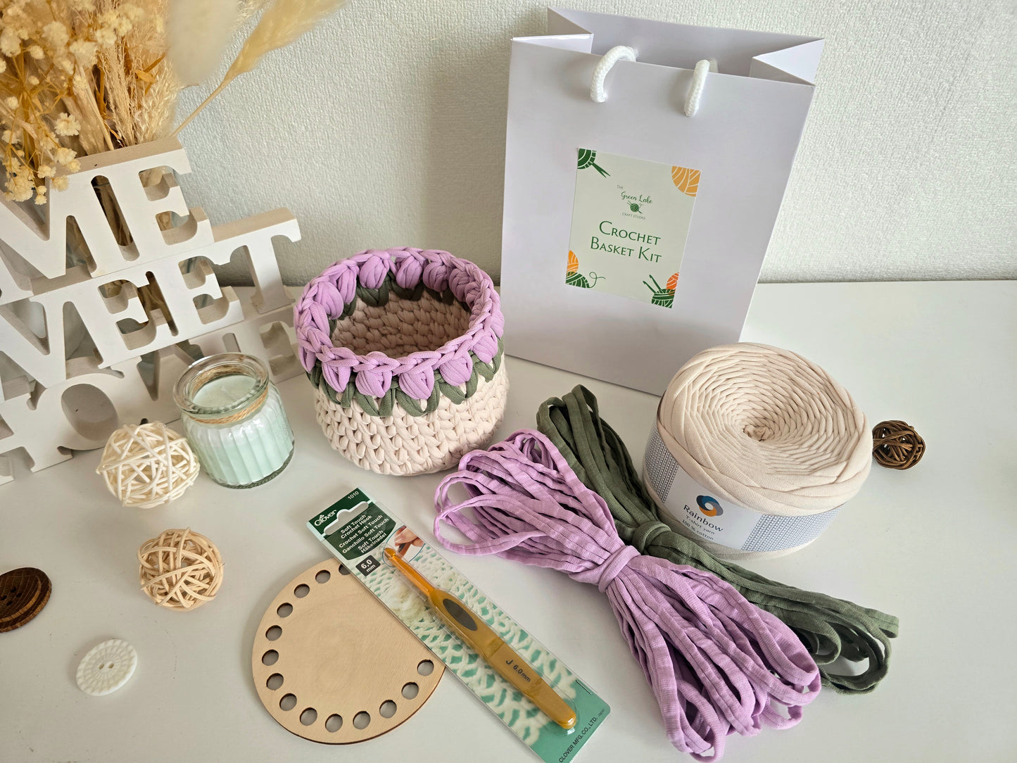 Learn colour change with Tshirt yarn - Tulip basket Saturday 16th May 1pm-4pm