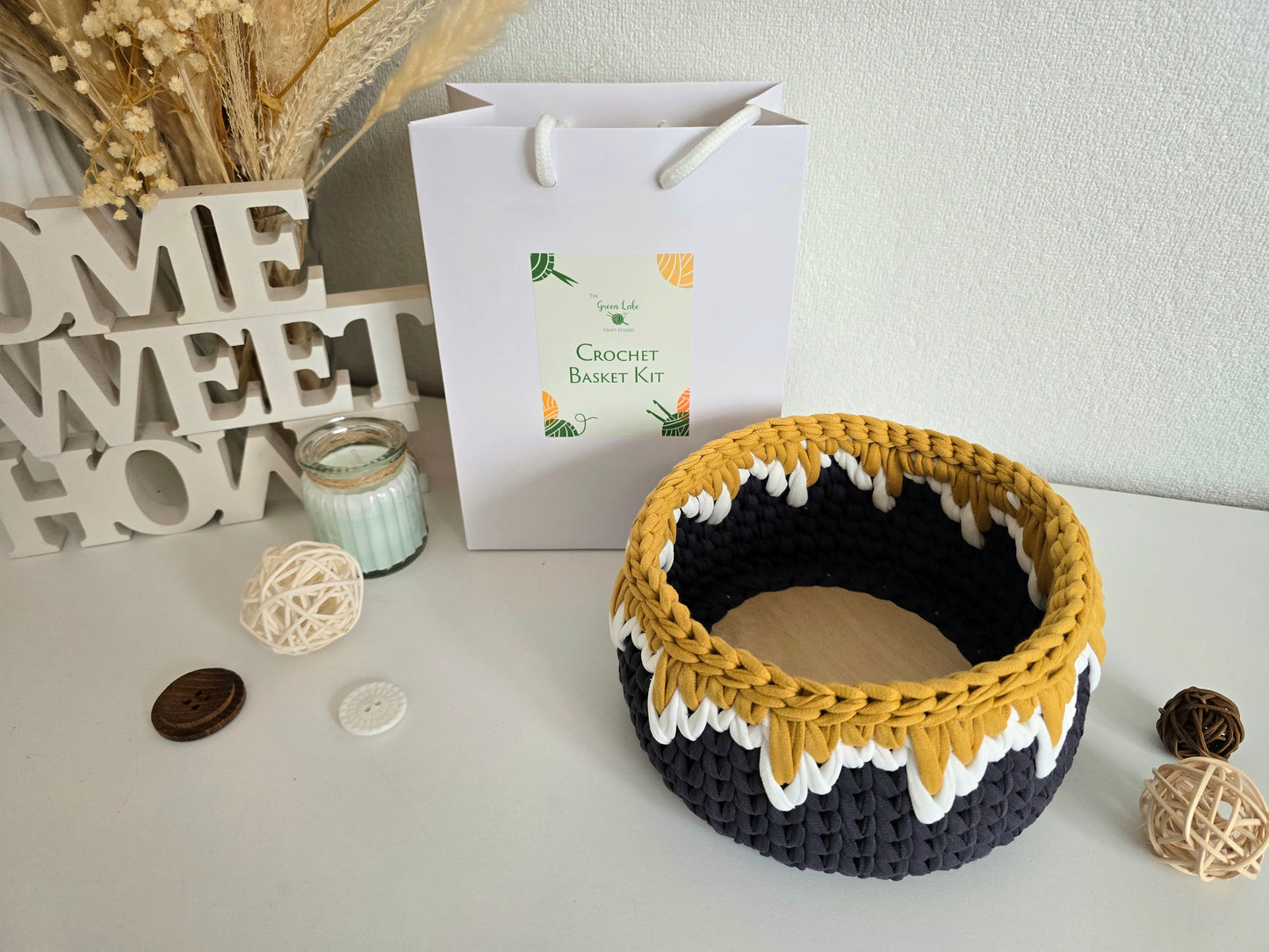 Crochet Basket DIY Kit Mountains Under The Sunshine