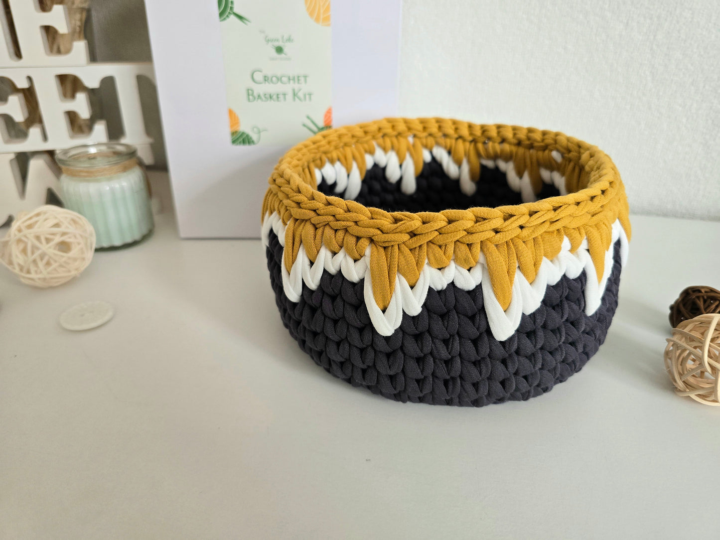 Crochet Basket DIY Kit Mountains Under The Sunshine