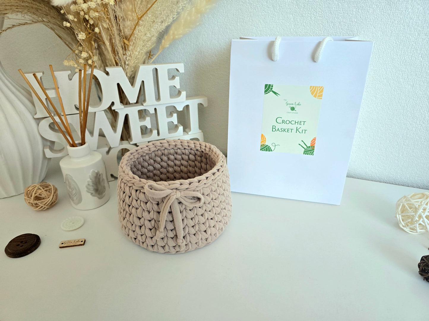 Small Crochet Basket Kit - Waistcoat Stitch