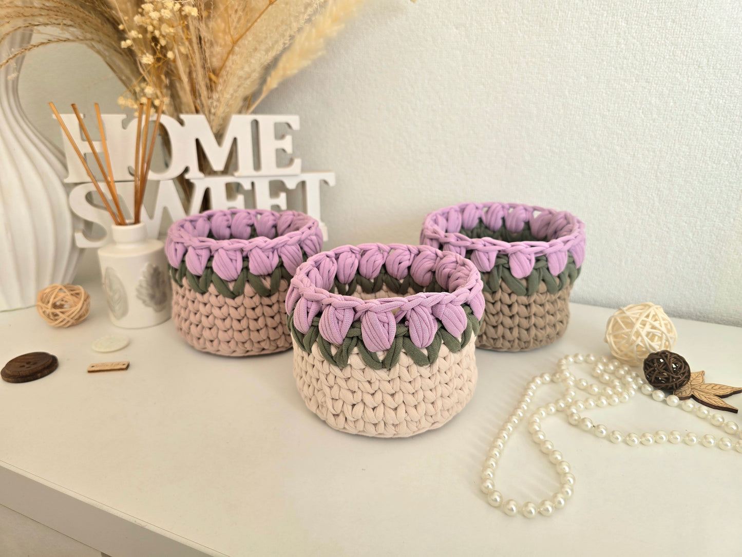 Tulip Basket crochet PDF pattern