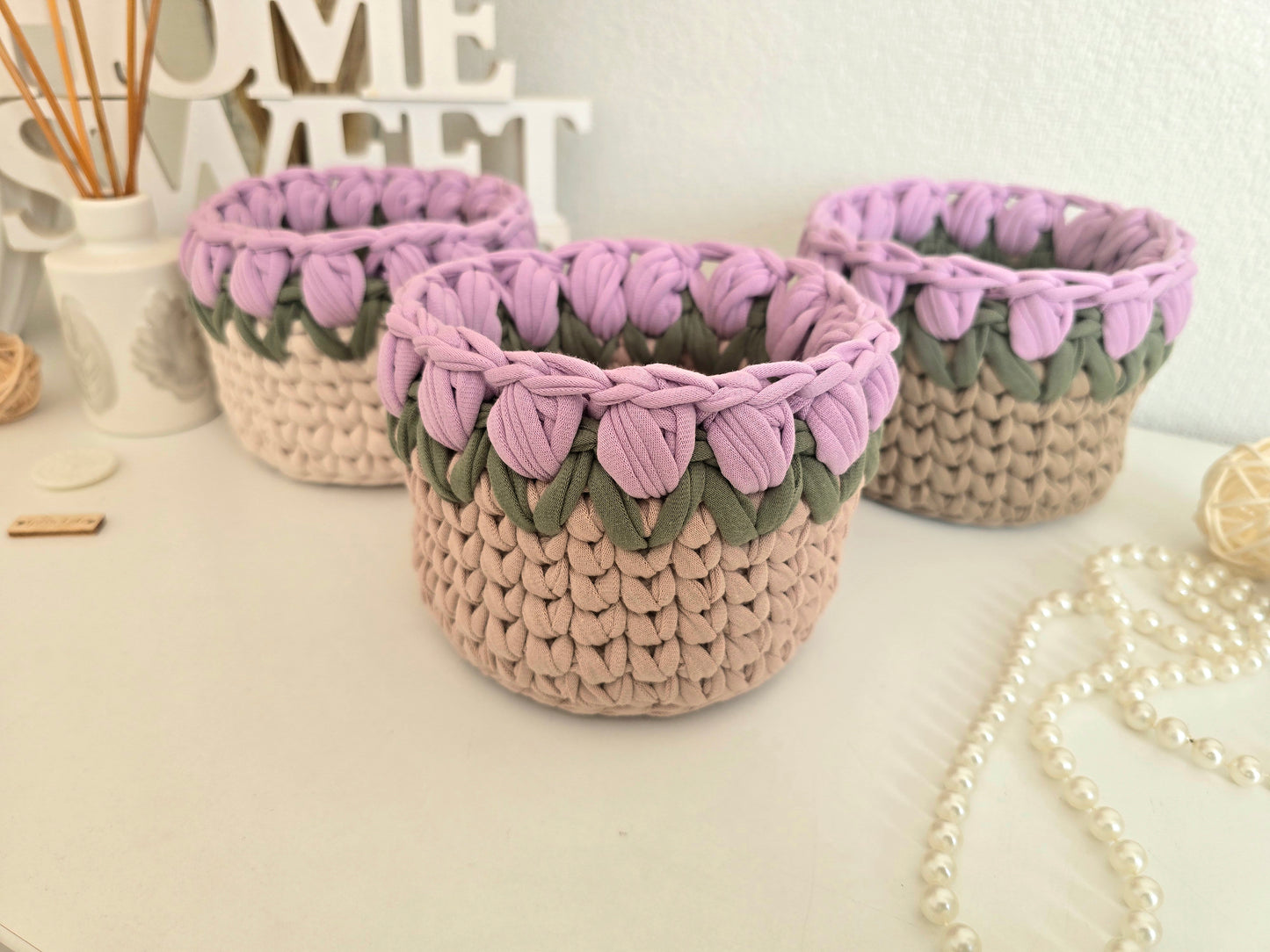 Tulip Basket crochet PDF pattern