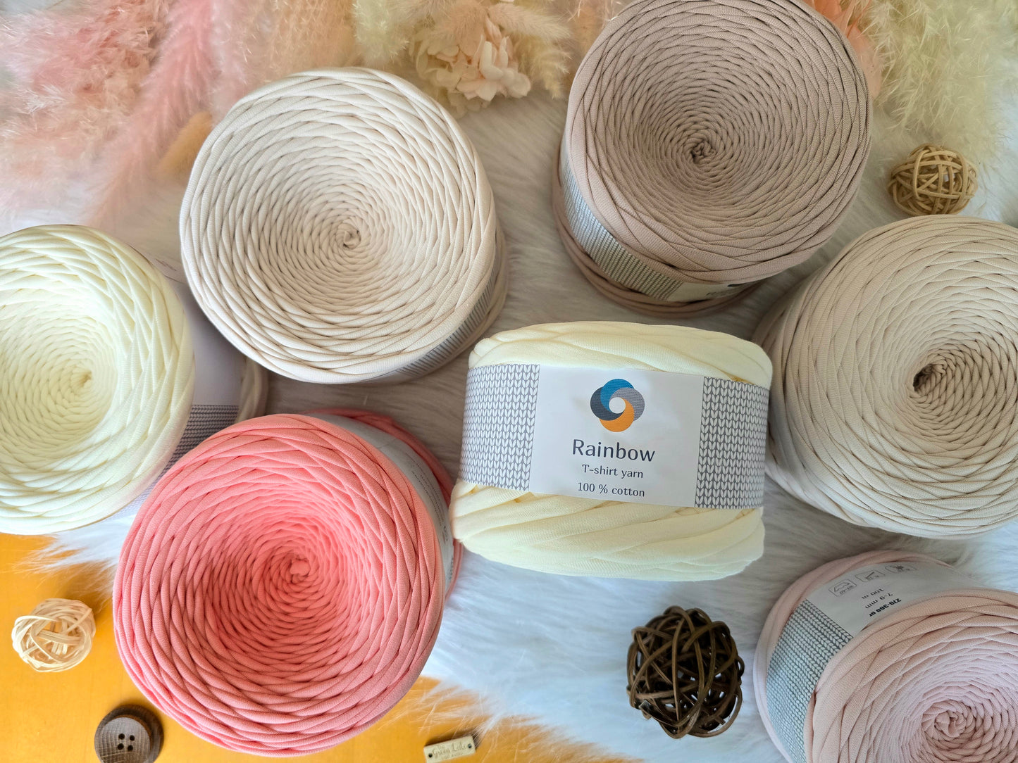 Tshirt yarn 100metres/110yards, 290-380gr, 9-11mm thickness, 100% Cotton Premium quality PRE-ORDERS