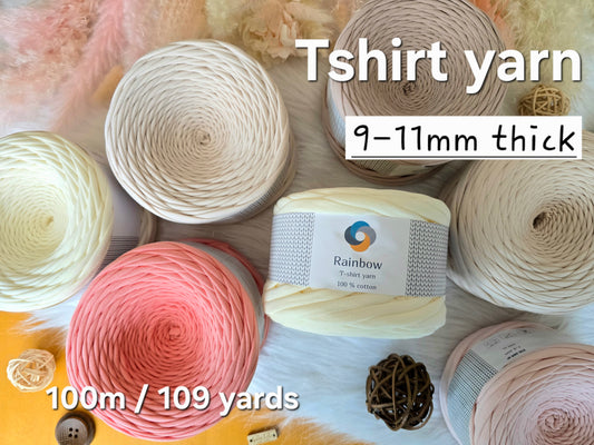 Tshirt yarn 9-11mm thickness 100metres/110yards 100% Cotton Premium quality