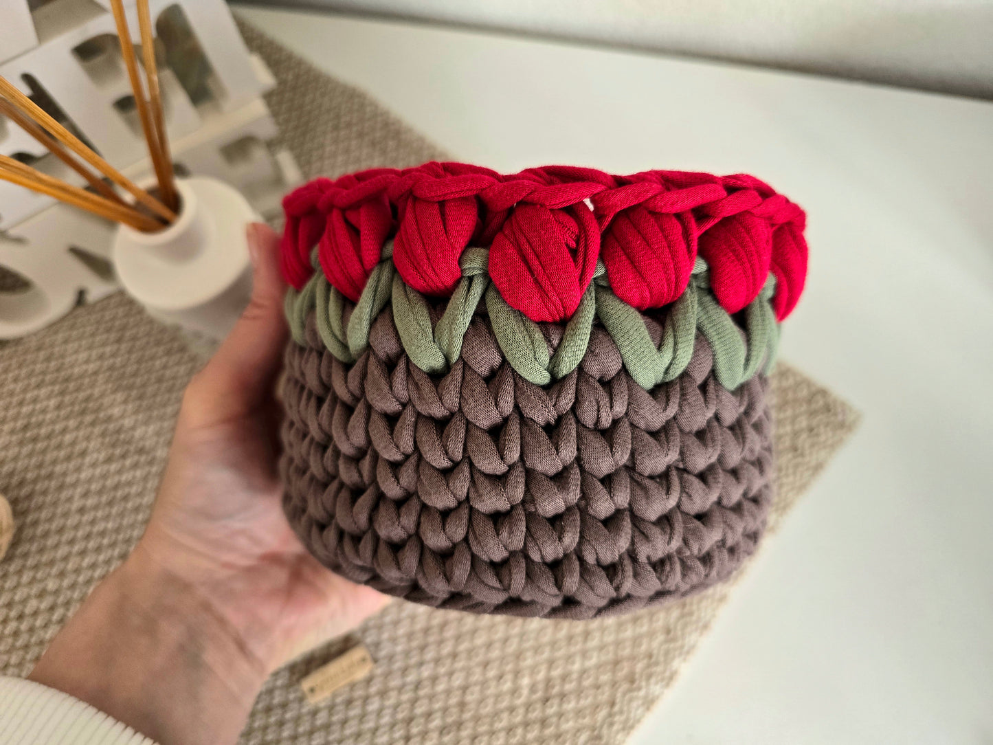 Tulip Basket crochet PDF pattern