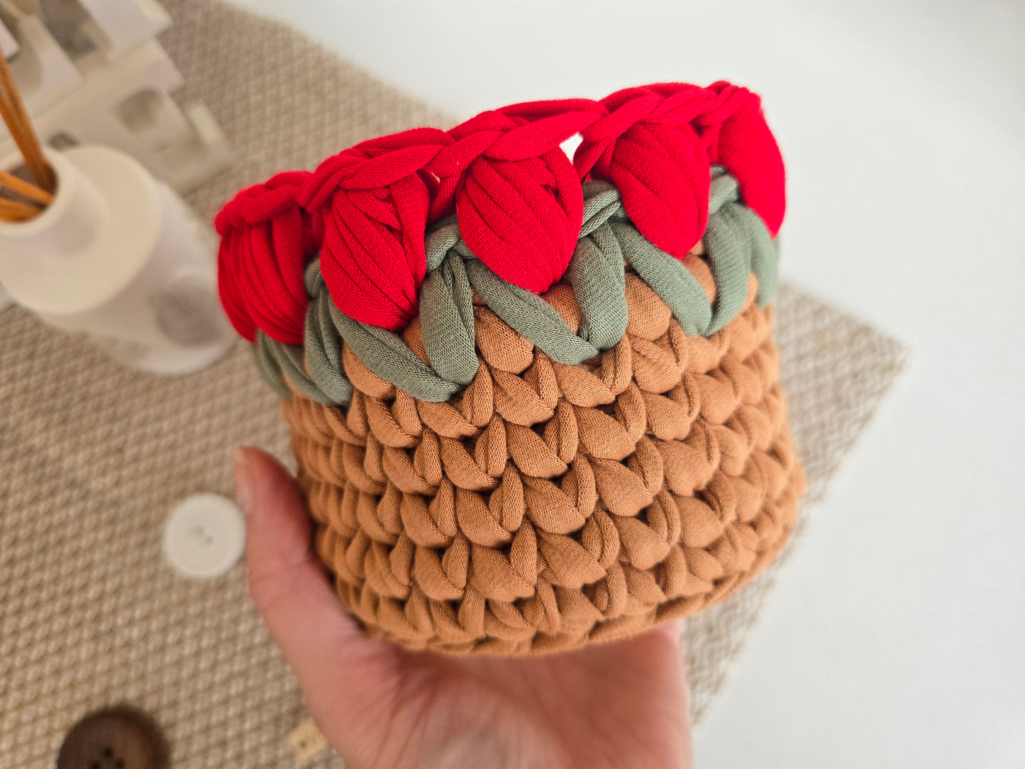 Tulip Basket crochet PDF pattern