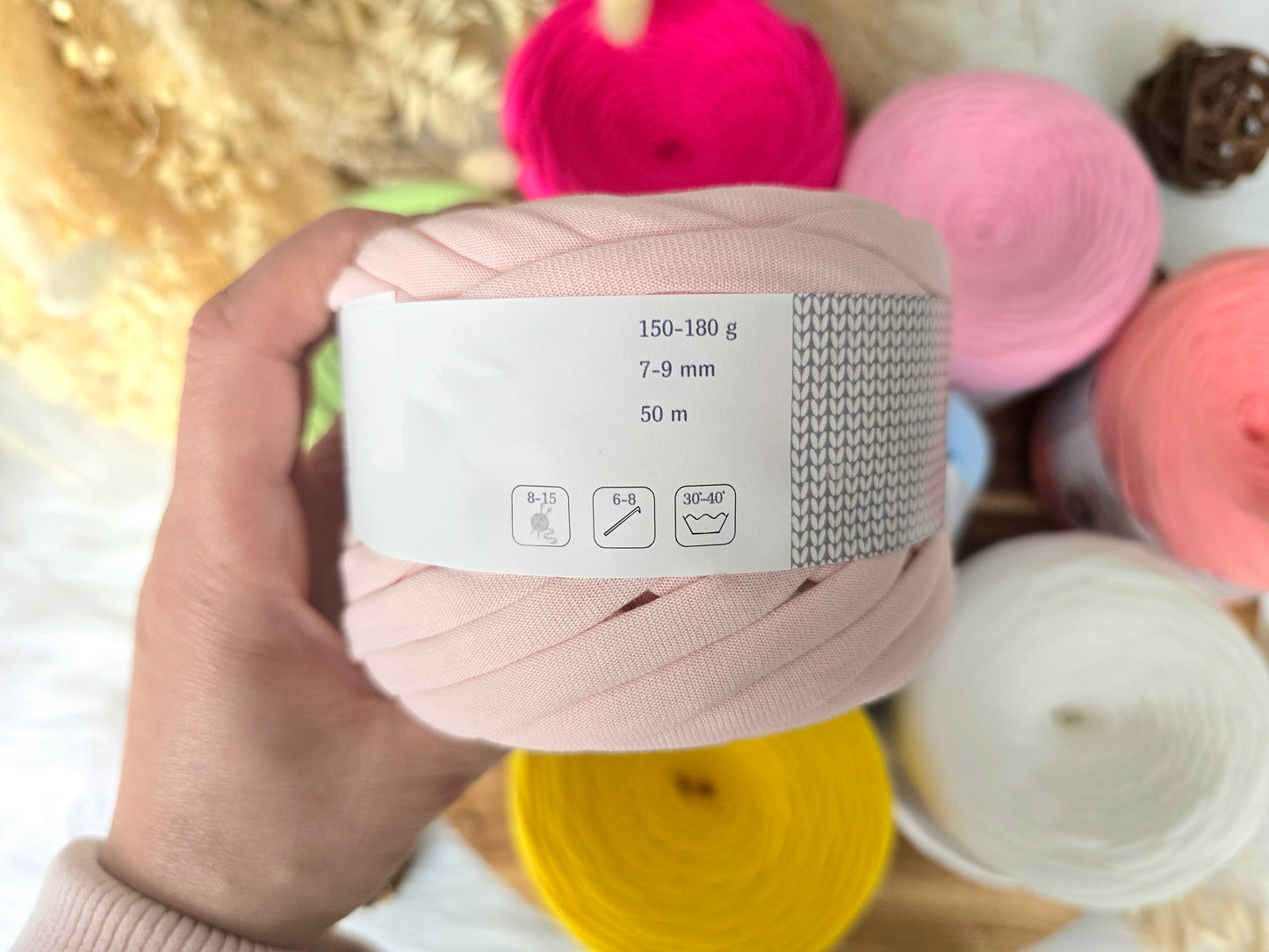 Tshirt yarn 50metres/55yards, 150-180gr, 7-9mm thickness, 100% Cotton Premium quality