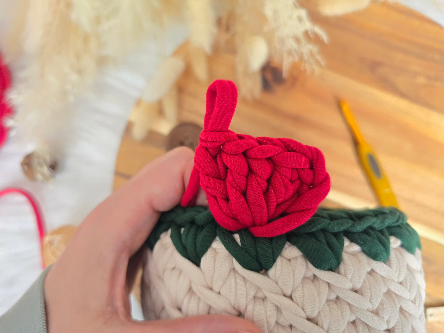 Rose Crochet Basket PDF Pattern