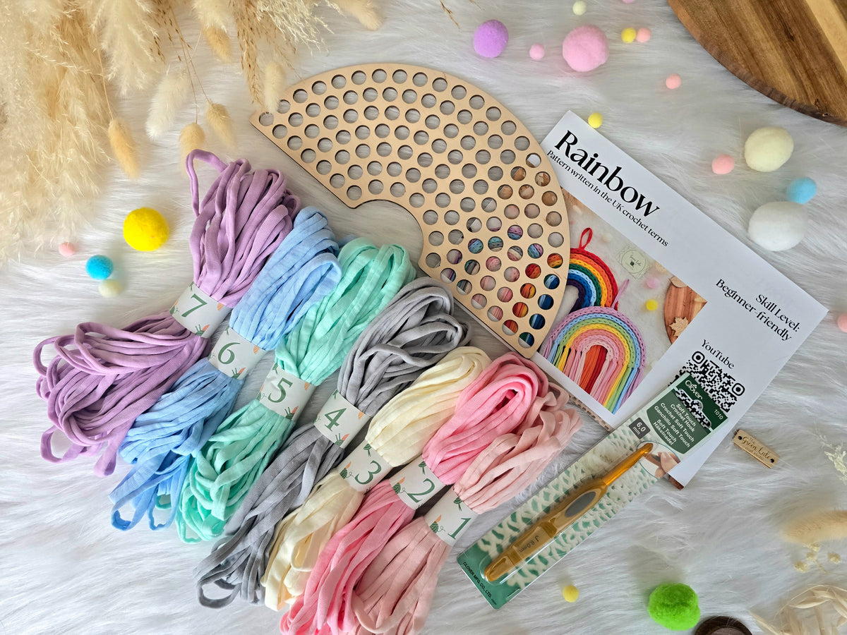Rainbow Crochet Kit Pastel colours