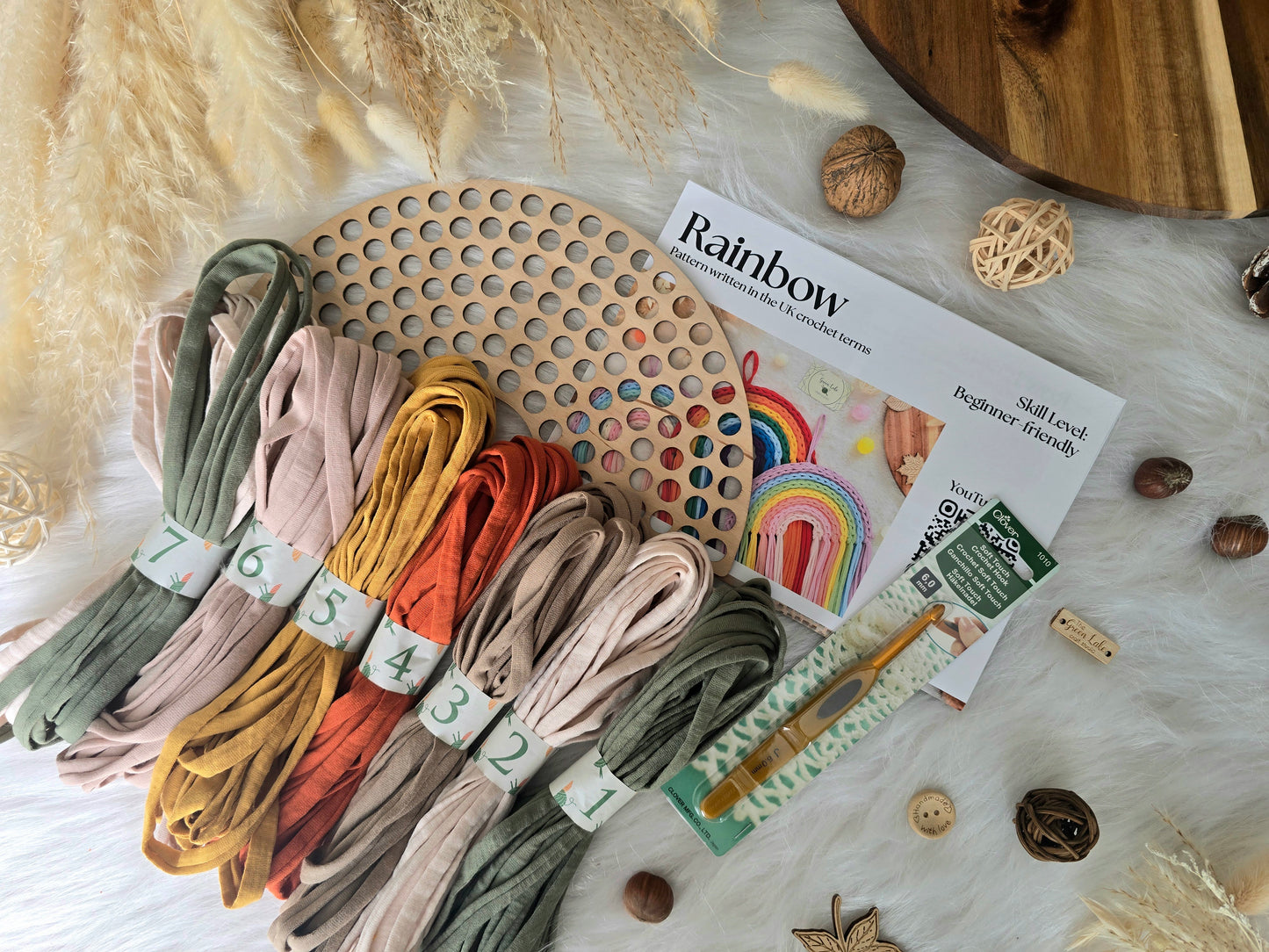 Rainbow Crochet Kit Woodland colours