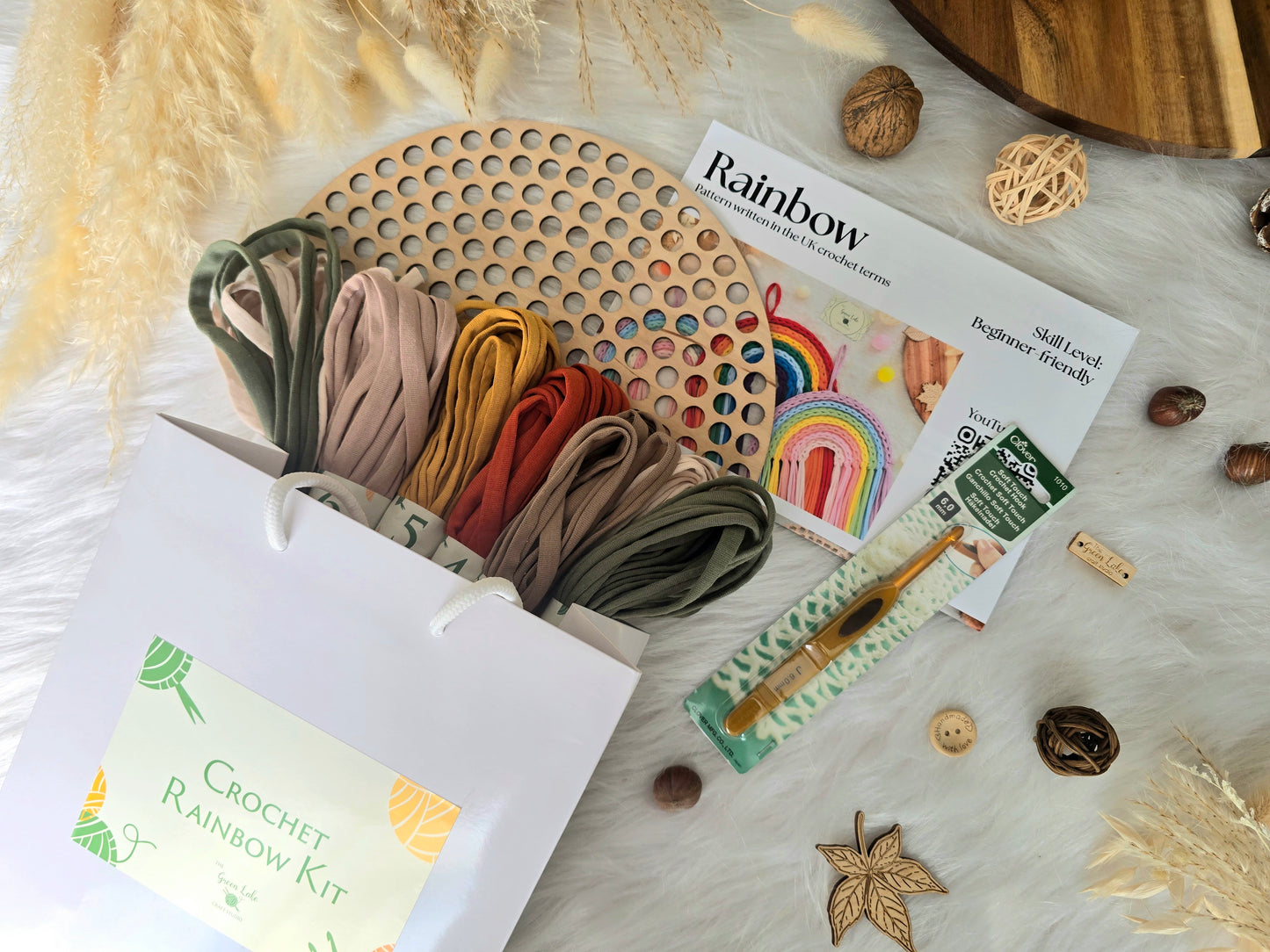 Rainbow Crochet Kit Woodland colours