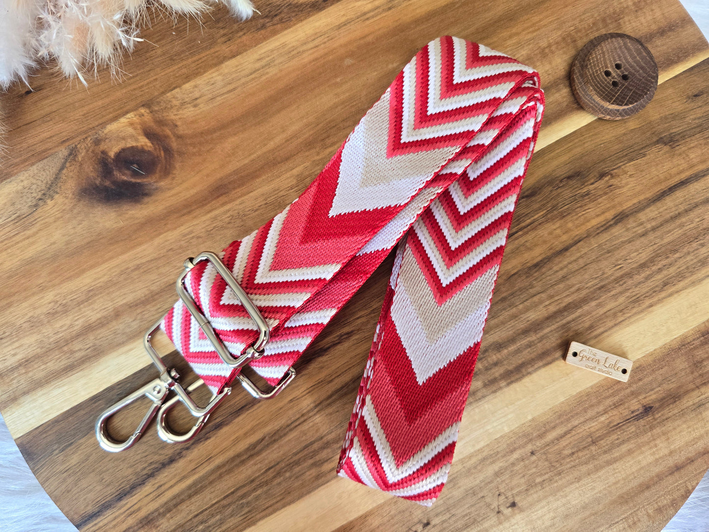 Bag straps with silver hardware